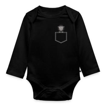 Pocket Gorilla - Bags Gorilla - Organic Longsleeve Baby Bodysuit - black - Front