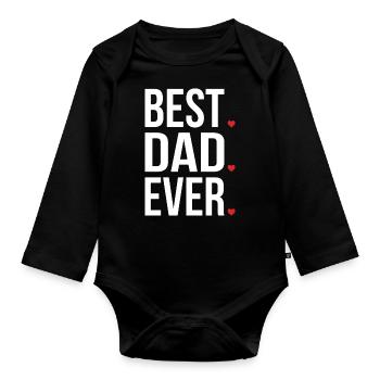 Best Dad Ever Love Fathers day - vatertag - Baby Bio-Langarm-Body - Schwarz - Vorne