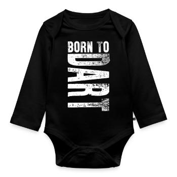 Né à Darten / Né à darder fléchettes cadeau - Body Bébé bio manches longues - noir - Devant