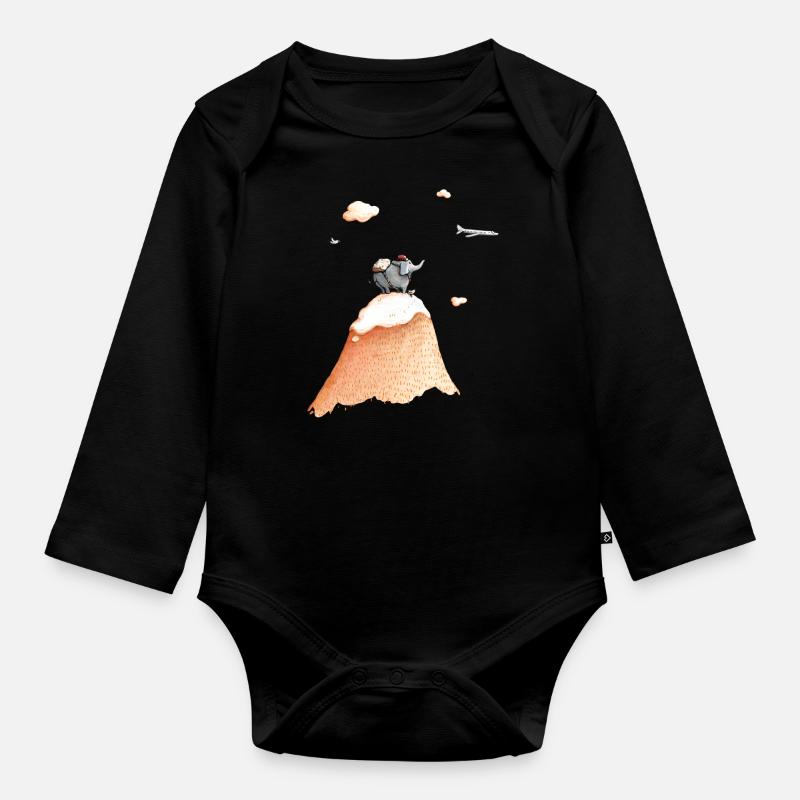 Fernweh - Baby Bio-Langarm-Body - Schwarz