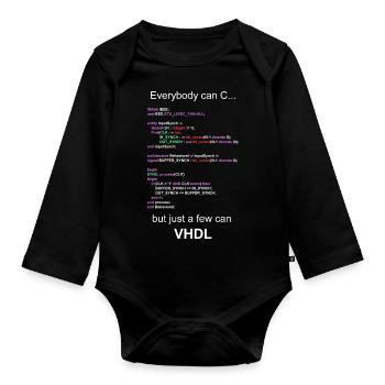 VHDL HDL FPGA Développeur Électrotechnique Ingénieur - Body Bébé bio manches longues - noir - Devant