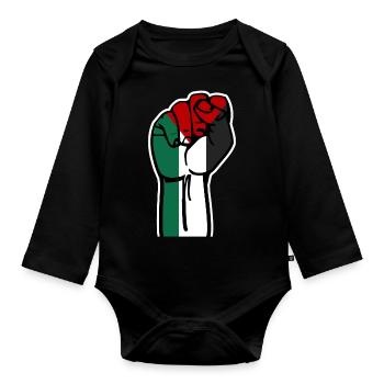 Freies Palästina Revolution - Baby Bio-Langarm-Body - Schwarz - Vorne