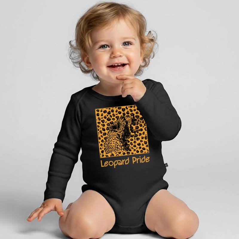 Leopard animal leopard pattern cat Organic Longsleeve Baby Bodysuit
