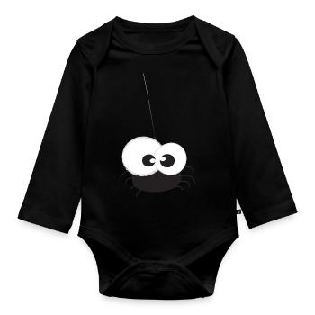 Wietse de spin - Organic Longsleeve Baby Bodysuit - black - Front