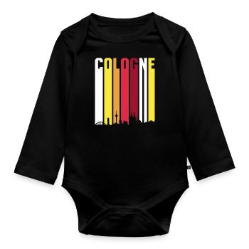 Retro Cologne Cologne Skyline cadeau - Body Bébé bio manches longues - noir - Devant