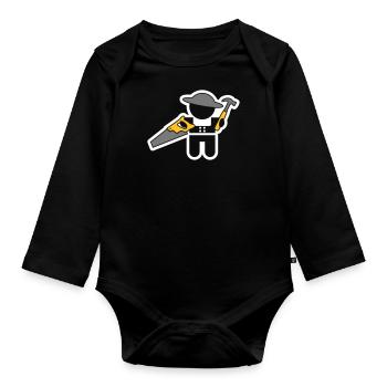 Menschen & Berufe: der Zimmermann - Baby Bio-Langarm-Body - Schwarz - Vorne