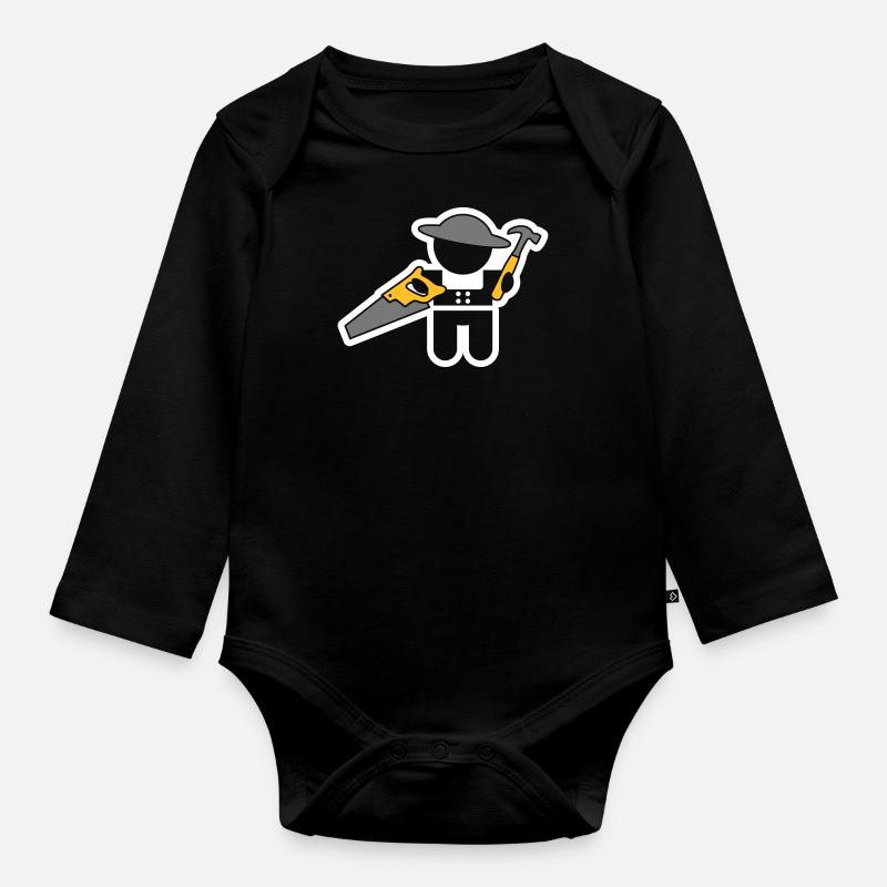 Menschen & Berufe: der Zimmermann - Organic Longsleeve Baby Bodysuit - black