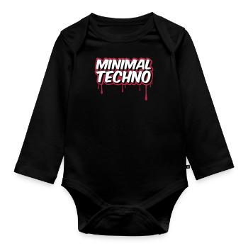 MINIMAL TECHNO - Baby Bio-Langarm-Body - Schwarz - Vorne