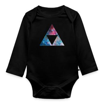 Galaxy Triforce, Mathematics, Universe, Space, - Body Bébé bio manches longues - noir - Devant