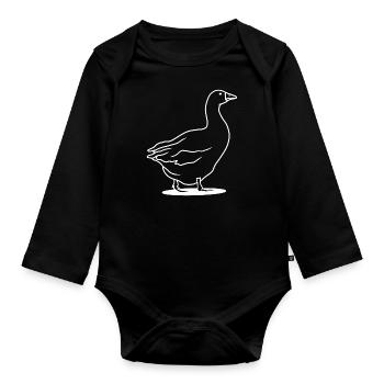 Gans - Baby Bio-Langarm-Body - Schwarz - Vorne