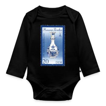 meissen porcelain - Organic Longsleeve Baby Bodysuit - black - Front