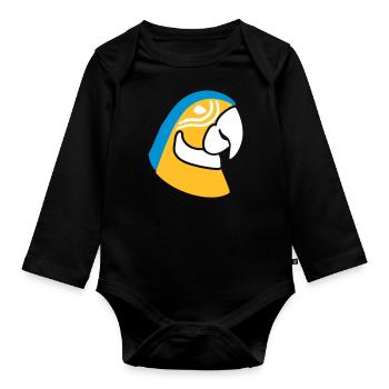 parrot - Organic Longsleeve Baby Bodysuit - black - Front