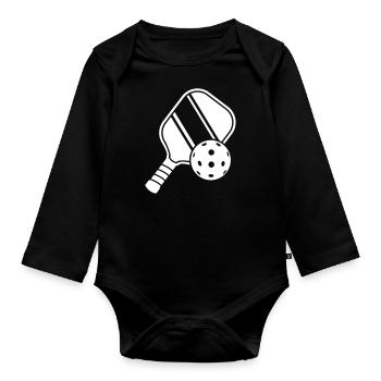 Pickleball - Baby Bio-Langarm-Body - Schwarz - Vorne