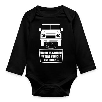 No oil is stored in this venicle overnight - Landy - Body Bébé bio manches longues - noir - Devant