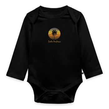 Retro Souvenir Santa Barbara California Sonnenuntergang - Baby Bio-Langarm-Body - Schwarz - Vorne