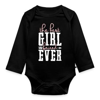 Girlfriend Girlfriend Couple - Organic Longsleeve Baby Bodysuit - black - Front