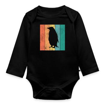 Penguin Penguins Animal Ice South Pole Retro Gift - Organic Longsleeve Baby Bodysuit - black - Front