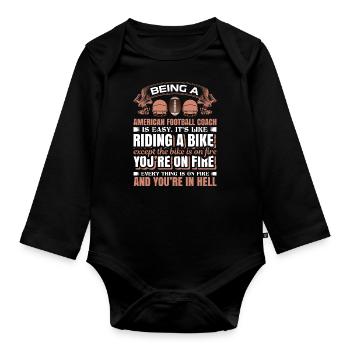 American Football - Baby Bio-Langarm-Body - Schwarz - Vorne