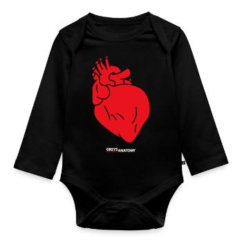 Greys Anatomy - Organic Longsleeve Baby Bodysuit - black - Front