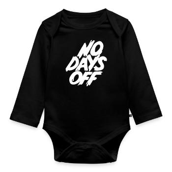 Gym Sport sport de musculation - Body Bébé bio manches longues - noir - Devant