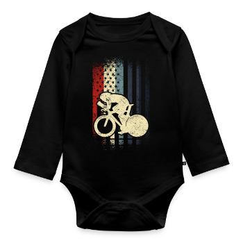Track Cycling Cycling Race Track - Organic Longsleeve Baby Bodysuit - black - Front