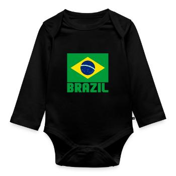 Brasilien - Baby Bio-Langarm-Body - Schwarz - Vorne