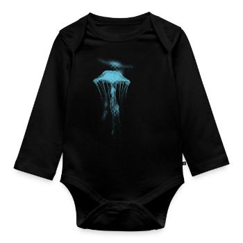 Méduse - Body Bébé bio manches longues - noir - Devant