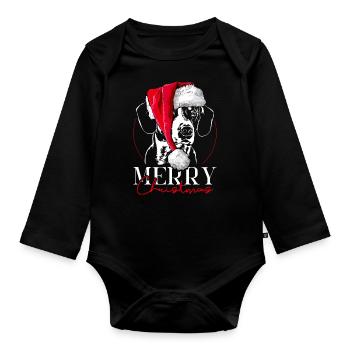 Santa ENTLEBUCHER SENNENHUND Christmas Wilsigns - Organic Longsleeve Baby Bodysuit - black - Front