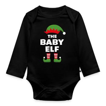 The Baby Elf - Organic Longsleeve Baby Bodysuit - black - Front