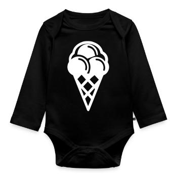 Ice Icon Icon - Organic Longsleeve Baby Bodysuit - black - Front