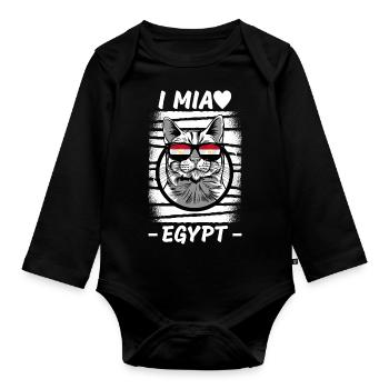 Ägypten Flagge Hurghada Afrika Ägyptische Fahne - Baby Bio-Langarm-Body - Schwarz - Vorne