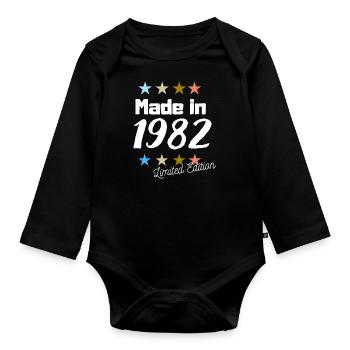 Fabriqué en 1982 Édition Limitée Vintage Anniversaire - Body Bébé bio manches longues - noir - Devant