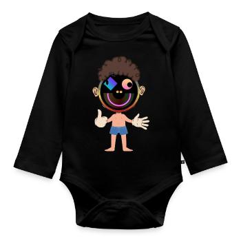 freak thumb up - Baby Bio-Langarm-Body - Schwarz - Vorne