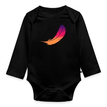 Feather Feeling #6 - Baby Bio-Langarm-Body - Schwarz - Vorne