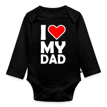 I love my dad - Body Bébé bio manches longues - noir - Devant