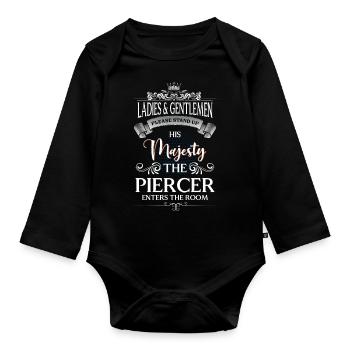 Douleur du perceur - Body Bébé bio manches longues - noir - Devant