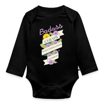 Arnold Chiari Malformation Warrior Bewusstsein - Baby Bio-Langarm-Body - Schwarz - Vorne