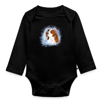 Catalburun, chien, graffiti, beige, peinture, boxer - Body Bébé bio manches longues - noir - Devant