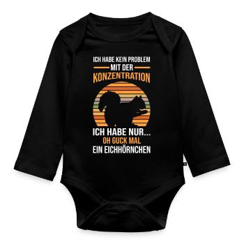Mama Mutter Erdmännchen - Baby Bio-Langarm-Body - Schwarz - Vorne