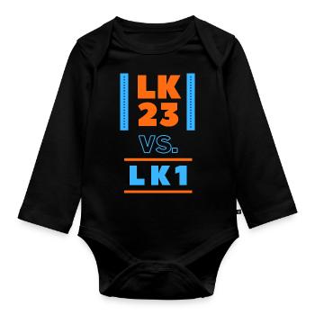 LK23 vs. LK1 - Organic Longsleeve Baby Bodysuit - black - Front