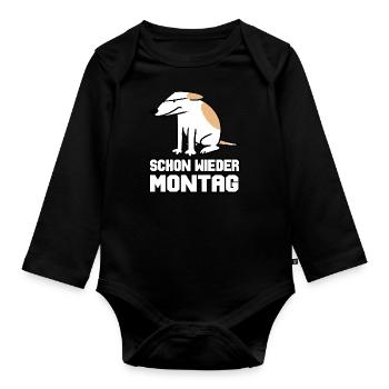 Auch Hunde hassen Montage - Baby Bio-Langarm-Body - Schwarz - Vorne