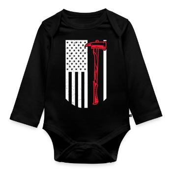 axe usa united states flag Design for a usa flag - Baby Bio-Langarm-Body - Schwarz - Vorne