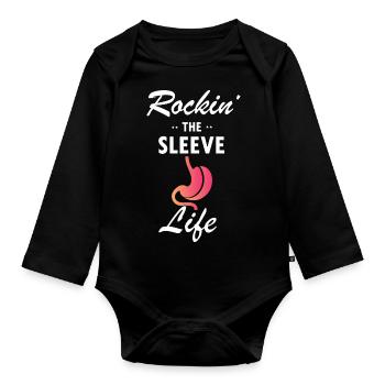 Gastric Bypass and Gastric Bypass Operation Design - Organic Longsleeve Baby Bodysuit - black - Front