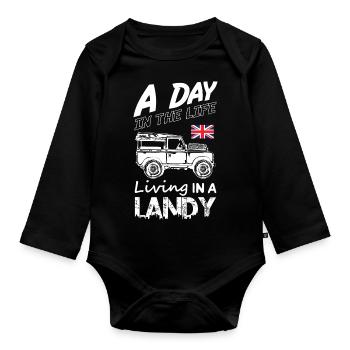 Une journée dans ma vie à vivre dans un Landy - Body Bébé bio manches longues - noir - Devant