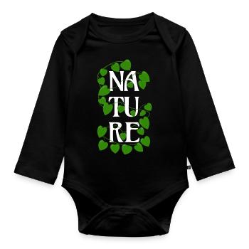 LA NATURE AVEC DES VRILLES - Body Bébé bio manches longues - noir - Devant