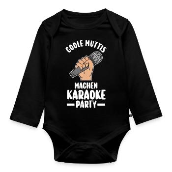 Musik Musiker Sänger Singen Mutter Mama Karaoke - Baby Bio-Langarm-Body - Schwarz - Vorne