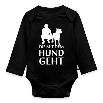 Hund Dog - Baby Bio-Langarm-Body - Schwarz - Vorne