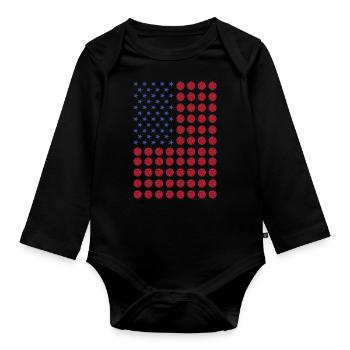 Sport Us Flag Volleyball - Baby Bio-Langarm-Body - Schwarz - Vorne