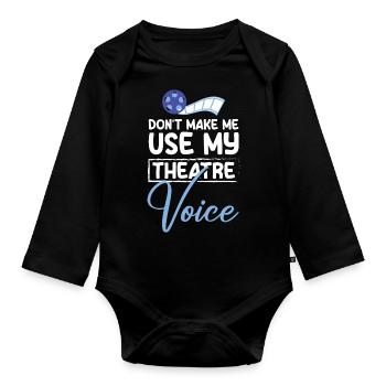 Actor Mask Nerd - Organic Longsleeve Baby Bodysuit - black - Front