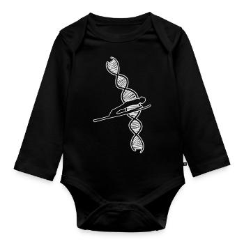 Skispringer Ski Skifliegen Wintersport Skisprung - Baby Bio-Langarm-Body - Schwarz - Vorne